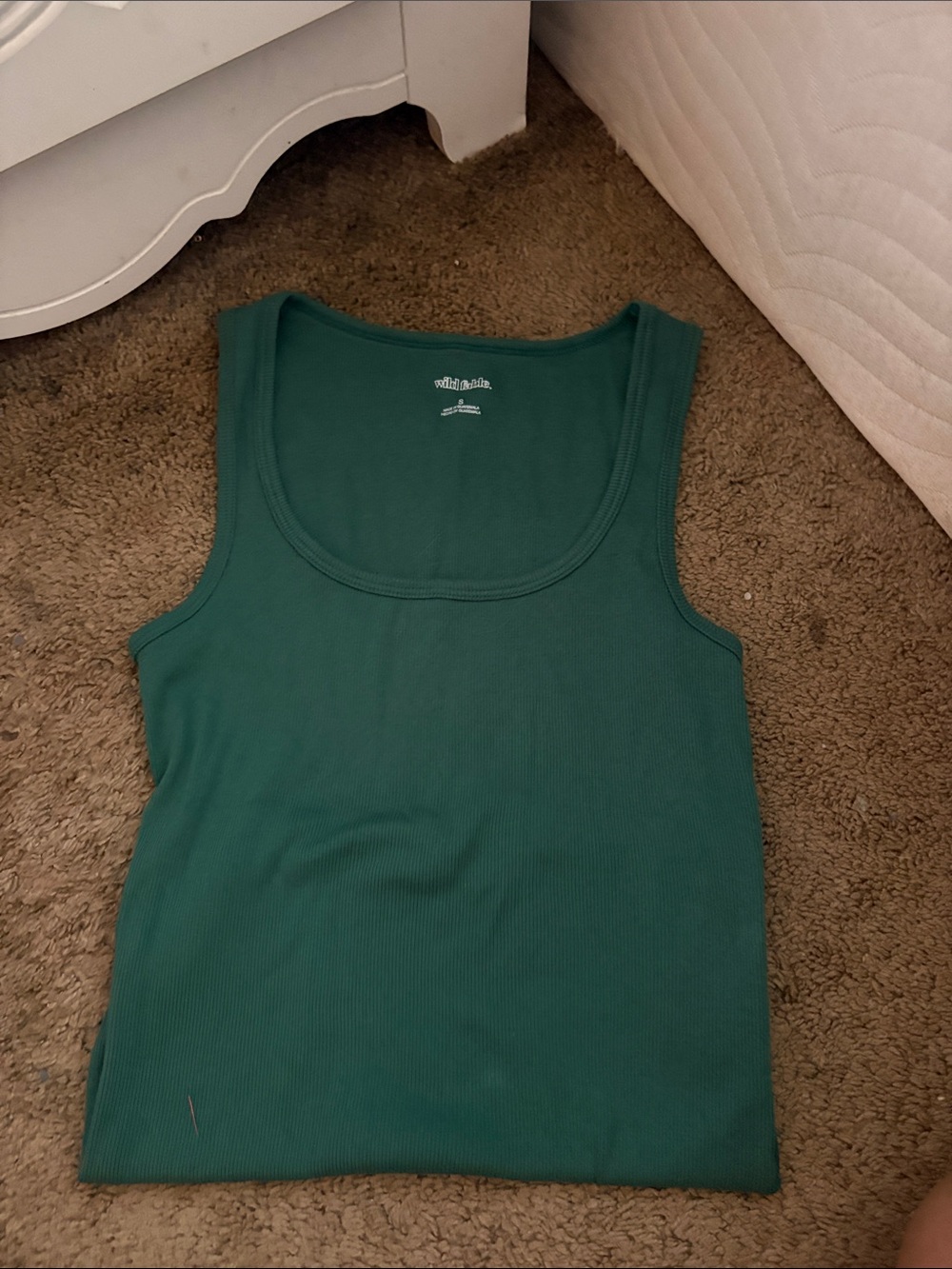wild fable Emerald Green Ribbed Tank Top